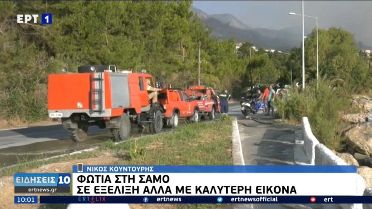 Feuerwehrleute auf Samos