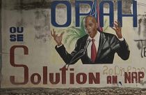Mural con un dibujo del presidente de Haití, Jovenel Moïse, asesinado el pasado 7 de julio.