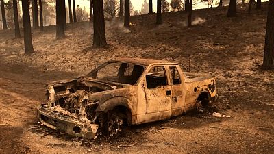 Der Brand wütet in Kalifornien an der Staatsgrenze zu Nevada