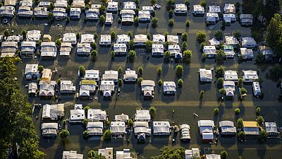 Hochwasser in der Schweiz bei Neuchâtel