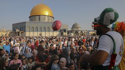 Opferfest in Jerusalem: Clowns an der Al-Aqsa-Moschee