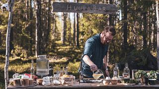 Emil Åreng, an award winning cocktail book author at Huuva Hideaway in the north of Sweden