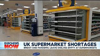 Empty shelves at the supermarket