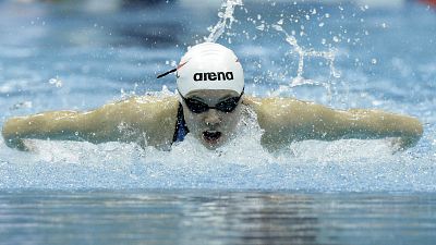 Alicja Tchorz competes in a heat for the women's 200m individual medley during the 2012 British Swimming Championship selection trials.