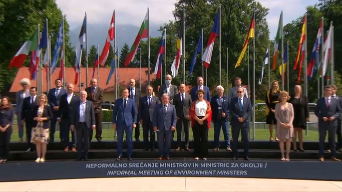 Les ministres européens de l'Environnement, à Kranj (Slovénie), le 21 juillet 2021.