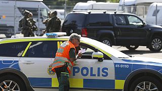 A large police operation is underway outside Hallby Prison near Eskilstuna, Sweden