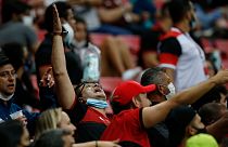 Adeptos do Flamengo puderam voltar a festejar uma vitória num estádio