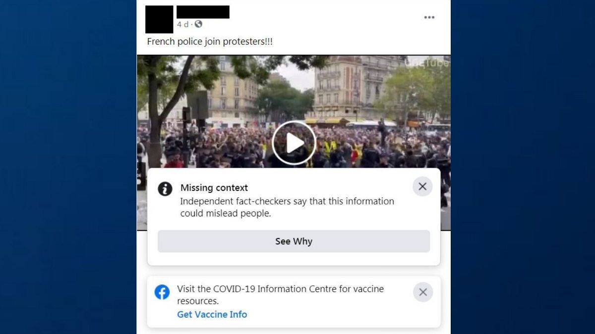Facebook had labelled one video as misleading under their policy against COVID-19 misinformation.