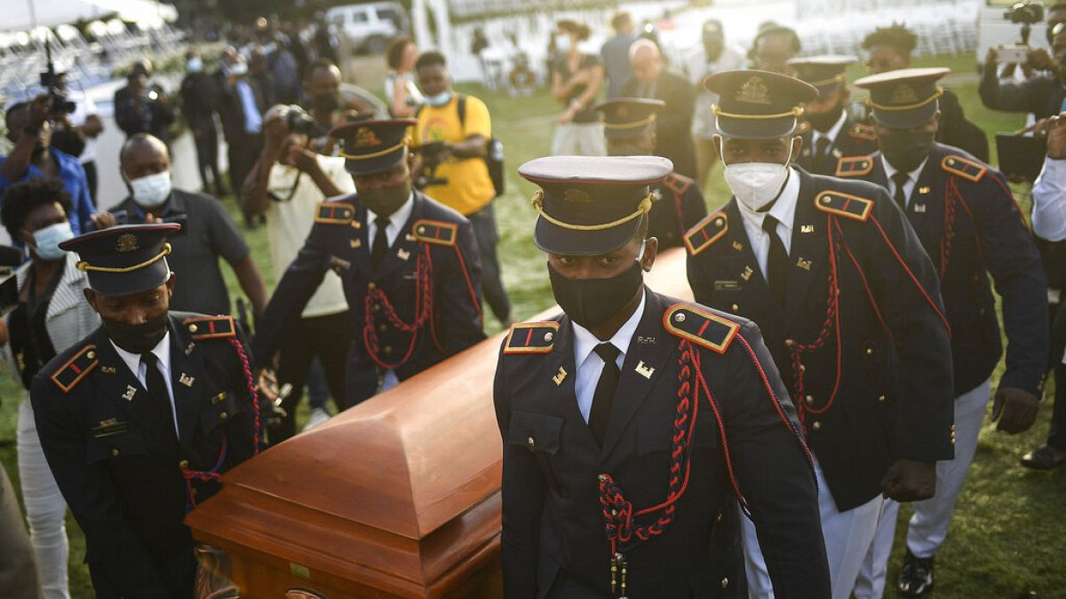 Funérailles du président haïtien assassiné Jovenel Moise à Cap-Haïtien,  en Haïti, vendredi 23 juillet 2021