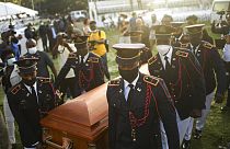 Funérailles du président haïtien assassiné Jovenel Moise à Cap-Haïtien,  en Haïti, vendredi 23 juillet 2021
