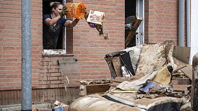 Aufräumarbeiten in Erftstadt nach der Hochwasser-Katastrophe
