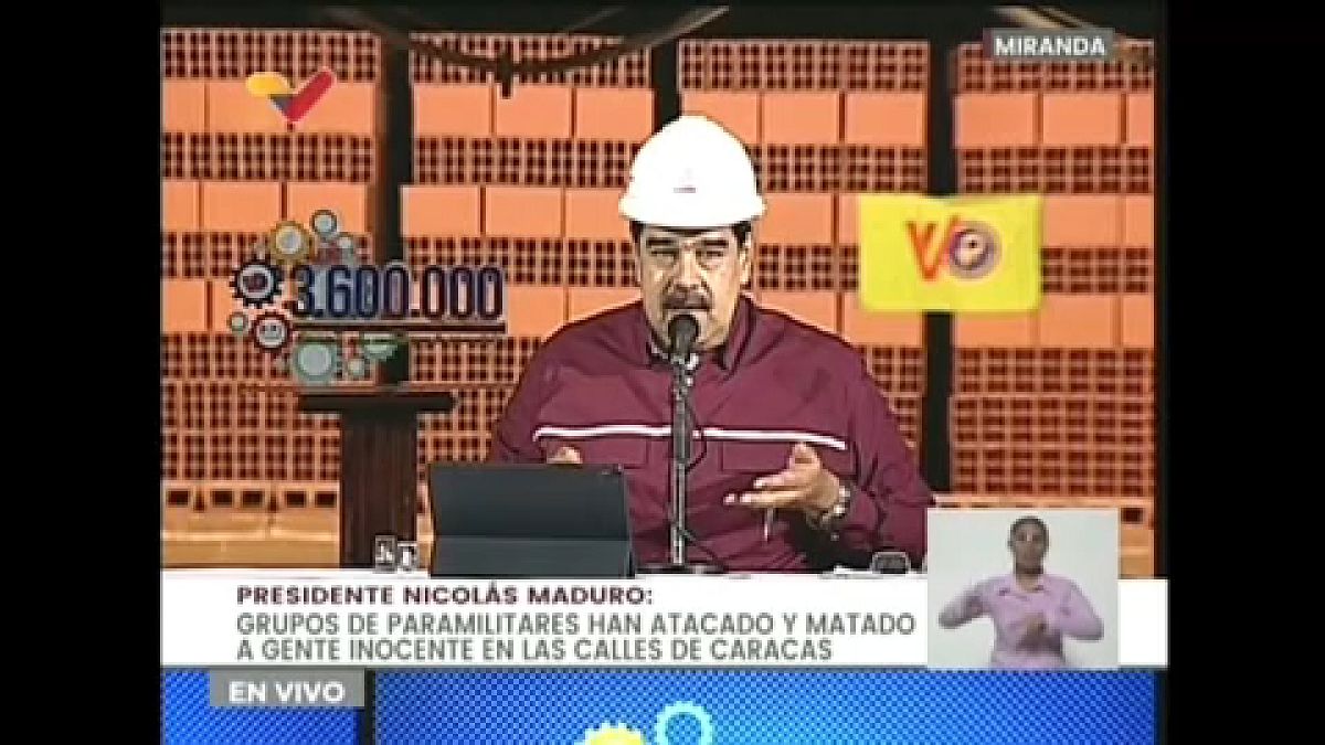 Captura de imagen de la declaración del presidente de Venezuela Nicolás Maduro