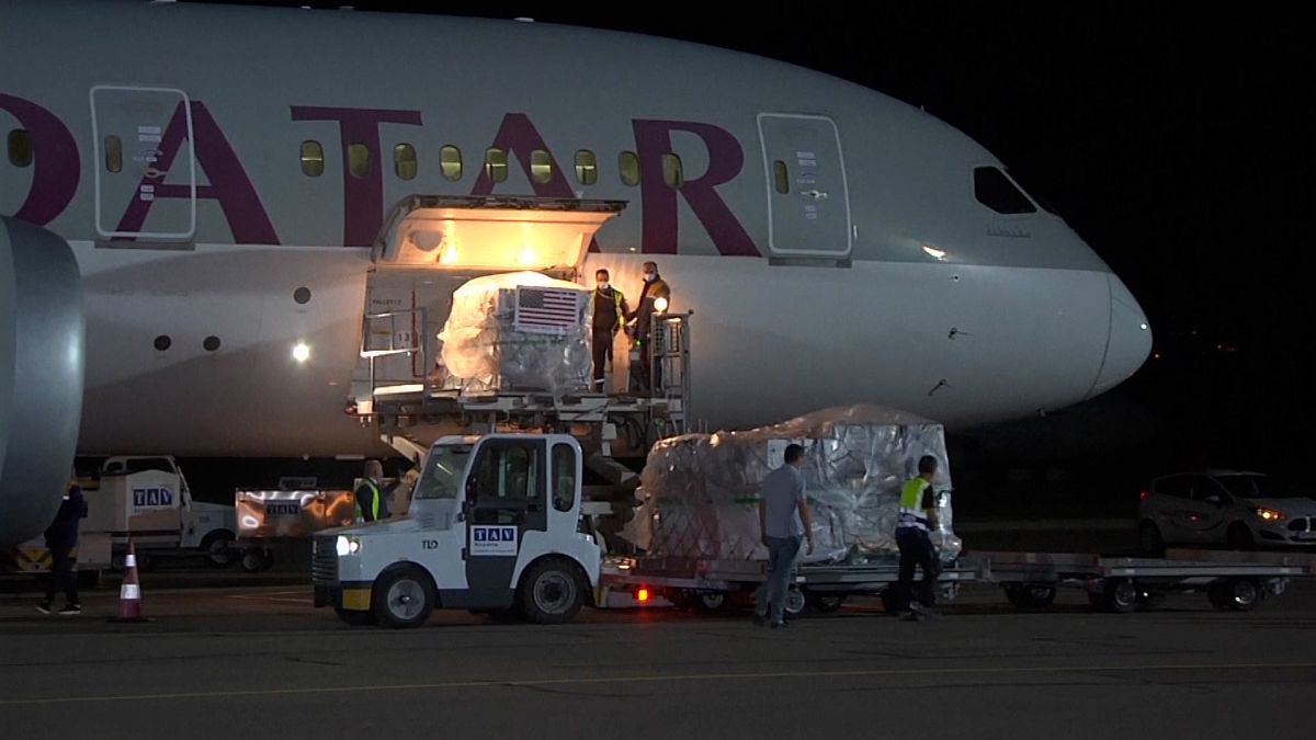 The Pfizer shipment arrives in Tbilisi