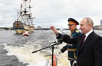 Haditengerészet napi parádé Szentpétervárott