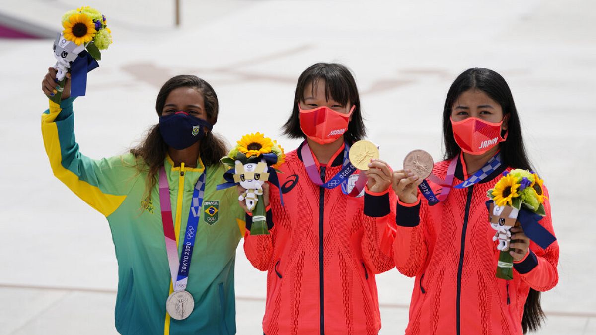 Las medallistas del skate calle femenino forman el podio más joven de la historia