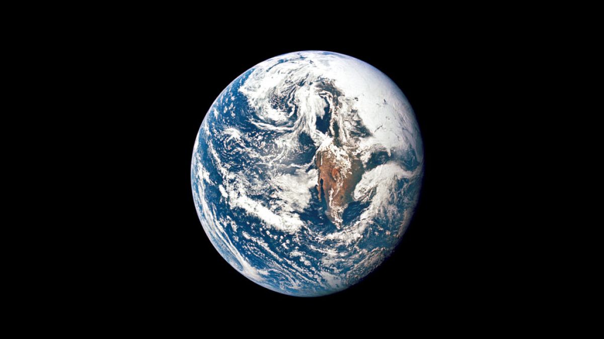 Foto von der Erde am 18.05.1969, aufgenommen von der Apollo 10-Raumsonde