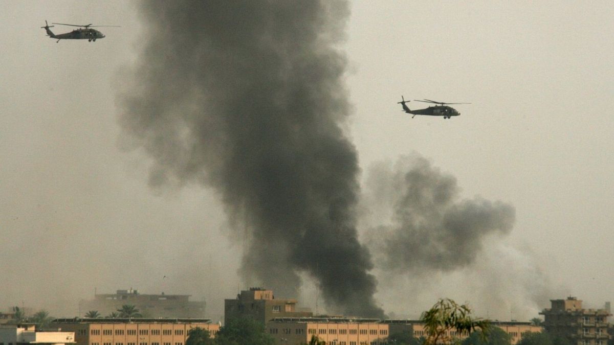 عکس تزئیتی از حملات موشکی در بغداد