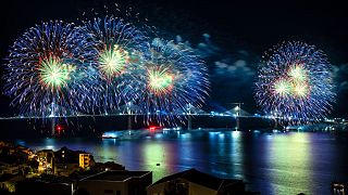 Fireworks lit up the skies at the construction site on Thursday morning.