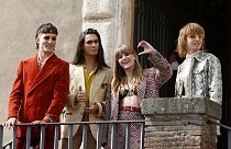 Итальянская группа Maneskin в мэрии Рима на вручении главной премии города