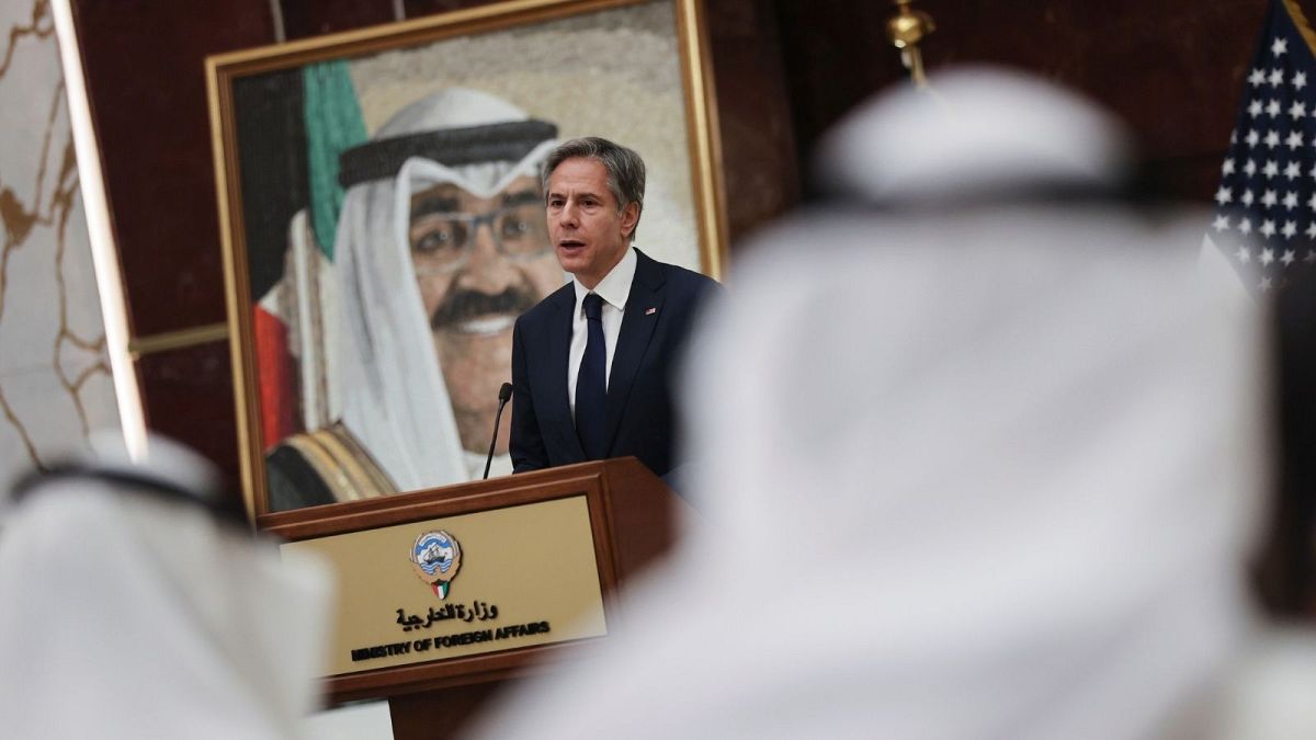 کنفرانس خبری آنتونی بلینکن، وزیر خارجه آمریکا در کویت