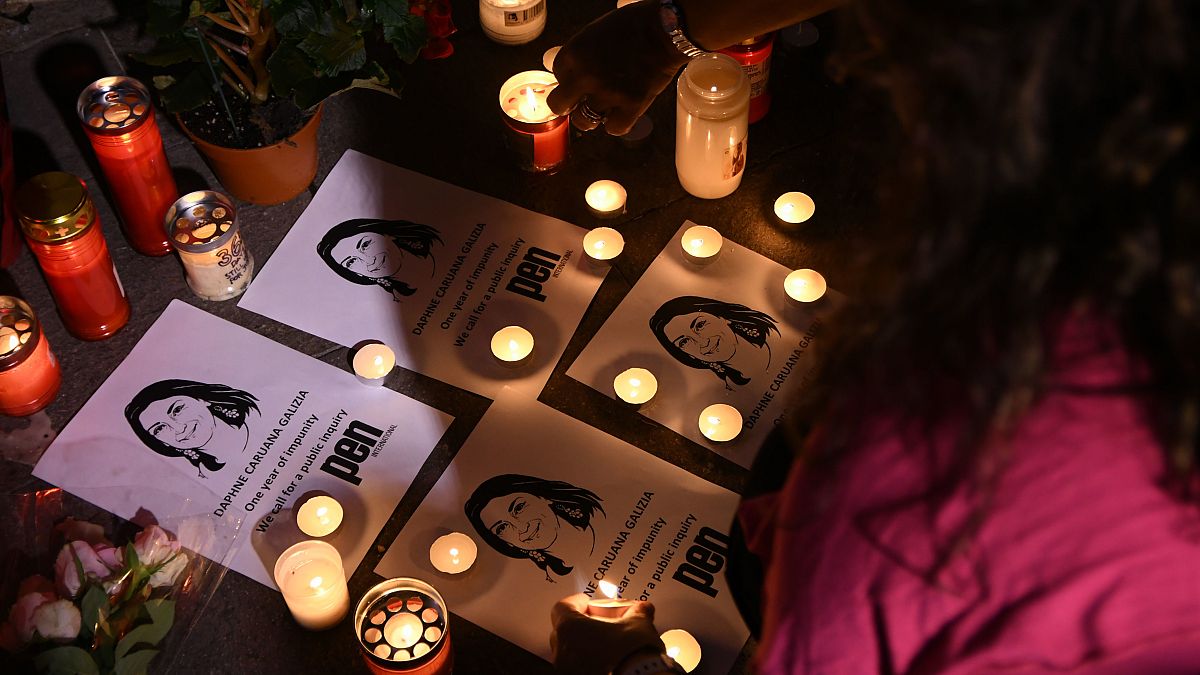 Die Journalistin Caruana Galizia wurde im Oktober 2017 durch die Explosion einer Autobombe getötet.