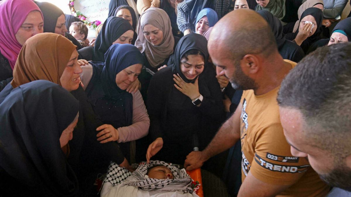Öldürülen Filistinli gencin cenazesi