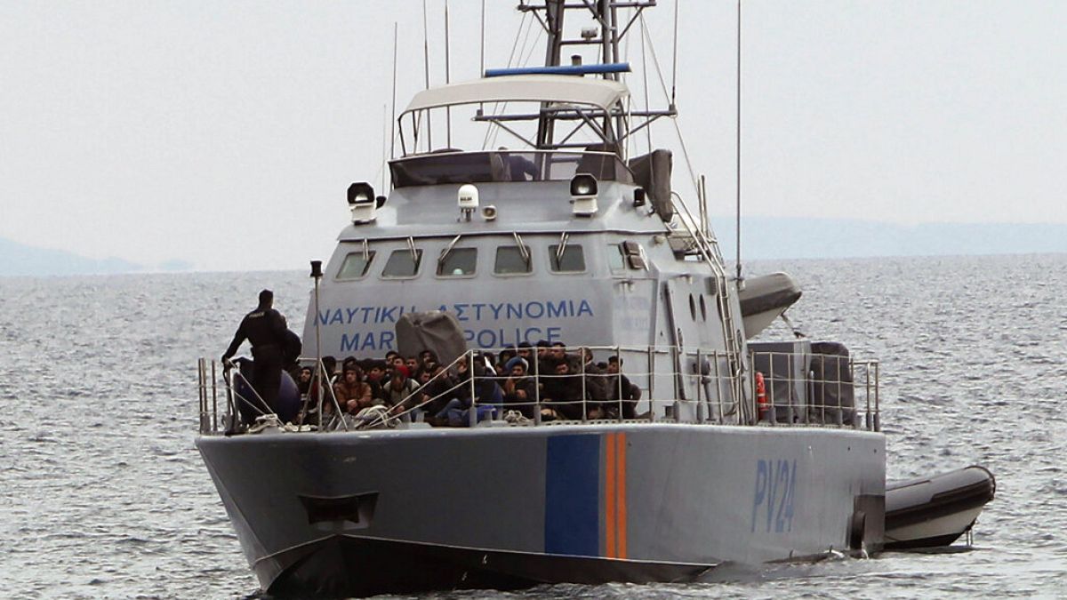 A Frontex egyik hajója a ciprusi partoknál, 2020. január 14-én