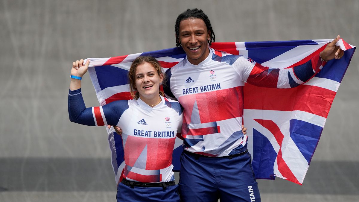 Bethany Shriever of Britain won gold in the women's BMX race while Kye Whyte won silver in the men's