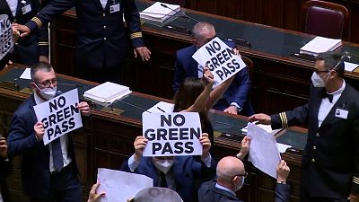 Потасовка в парламенте из-за "Зелёного паспорта"