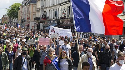 Tüntetés, Lille, Észak -Franciaország, szombat, 2021. július 31