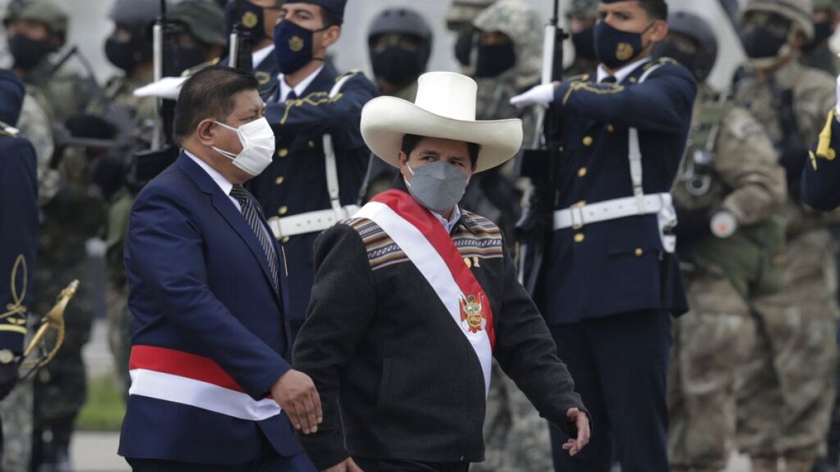 El presidente peruano, Pedro Castillo, el día de su investidura
