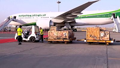 L'avion transportant les 17 000 pièces rendues à l'Irak.