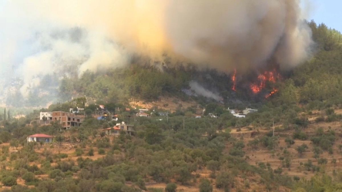 Лесные пожары бушуют на побережье Средиземного моря