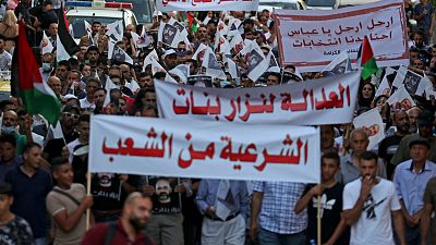 احتجاجات ضد الرئيس الفلسطيني في رام الله 