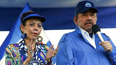El presidente nicaragüense, Daniel Ortega,  y la vicepresidenta, Rosario Murillo, en una imagen tomada en 2018