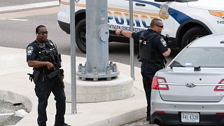 Police secure a parking lot outside the Pentagon Metro area Tuesday, Aug. 3, 2021, at the Pentagon in Washington. 