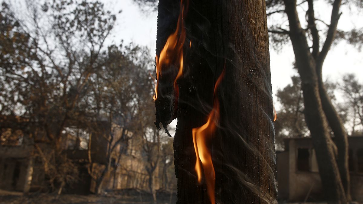 Πρωινές εικόνες από την πυρκαγιά στη Βαρυμπόμπη