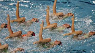 الألعاب الأولمبية - الفريق اليوناني  للسباحة الايقاعية