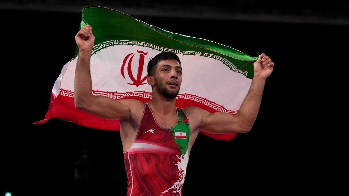 محمدرضا گرایی پس از کسب مدال طلا