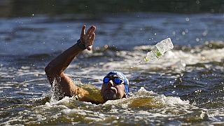 O Άλκης Κυνηγάκης στον αγώνα των 10 χλμ. ανοιχτής θάλασσας στους Ολυμπιακούς του Τόκιο