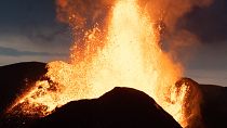 Vulkan auf der Reykjanes Halbinsel in Südwestisland spuckt Lava, 18. Mai 2021.