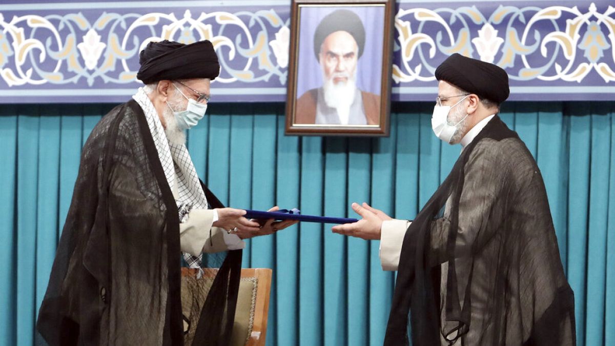 Supreme Leader Ayatollah Ali Khamenei endorses new President of Iran Ebrahim Raisi in Tehran