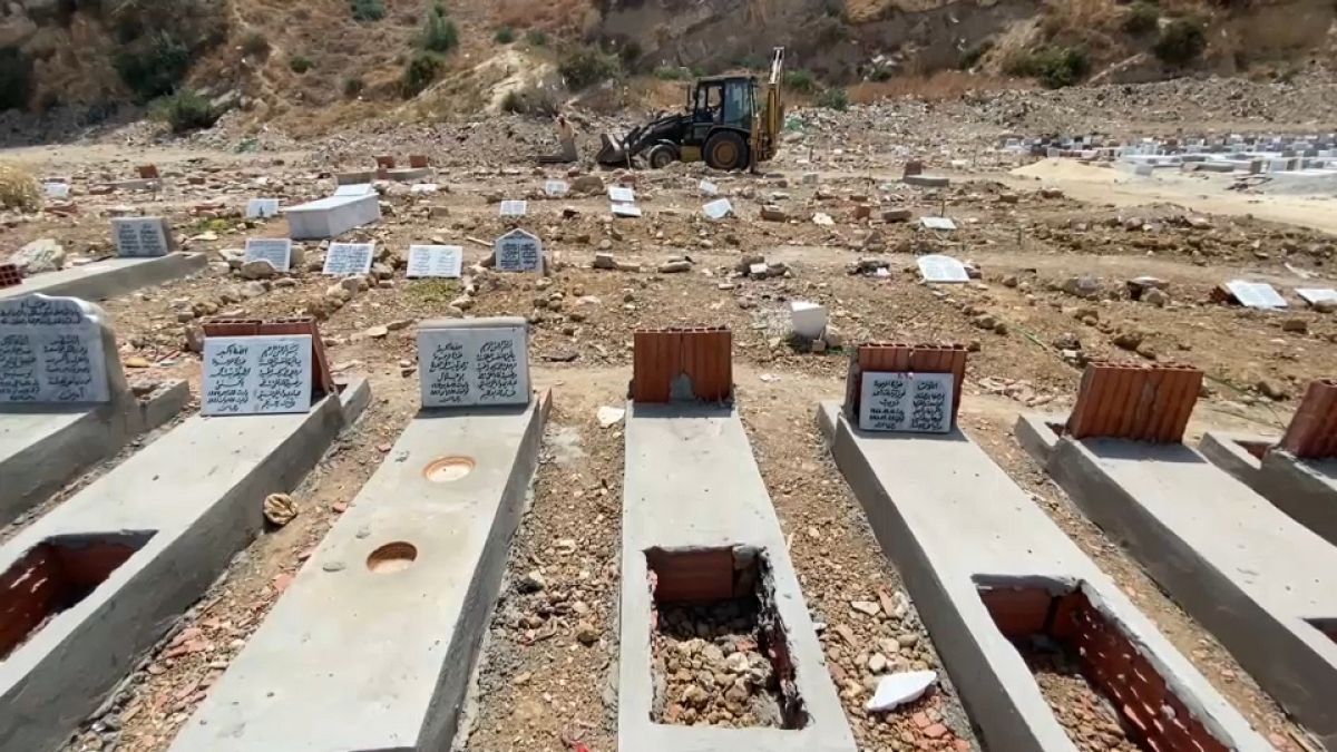 Graves of COVID-19 victims at El Jellaz, Tunis’ biggest cemetery.