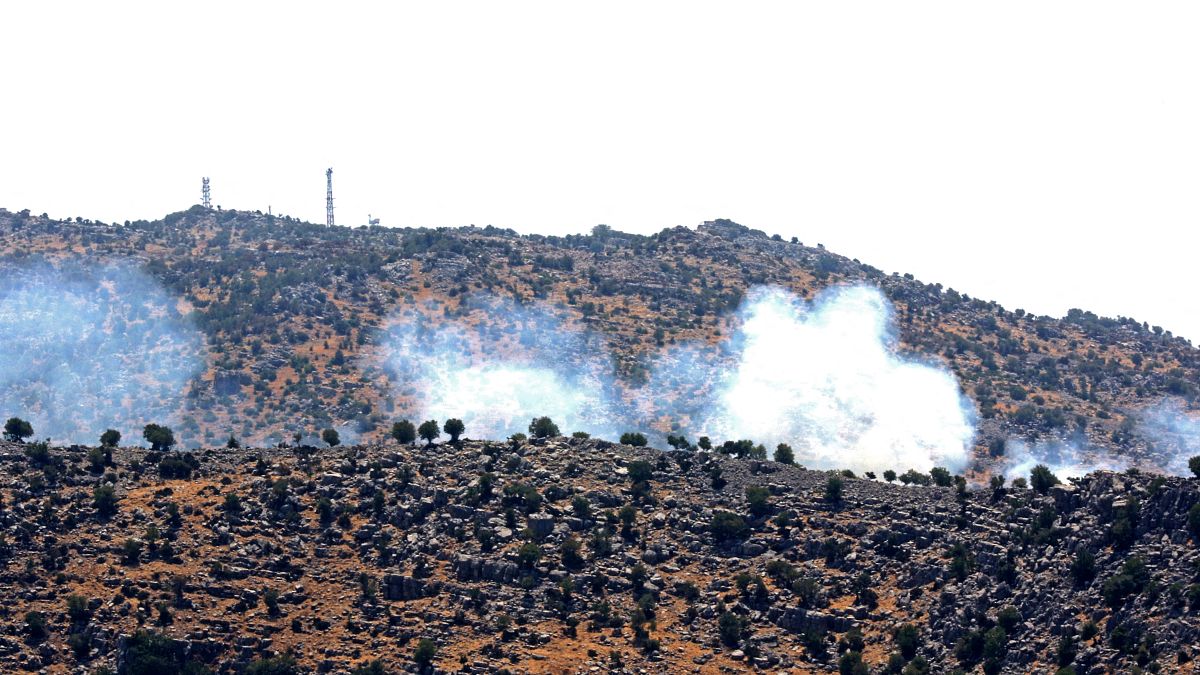 Die israelische Armee bombardiert das südlibanesische Dorf Kfar Shouba (6.8.2021)