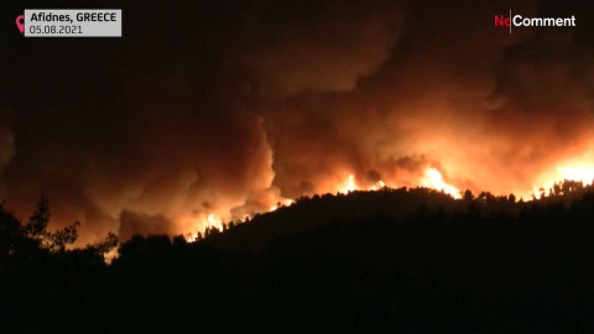 Fires across Athens region