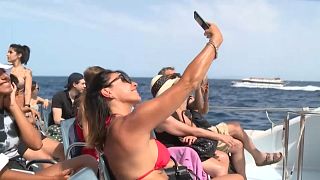 Turistas en la isla de Capri