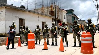 Militares en el municipio de Pantelhó, estado de Chiapas, México.