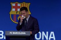 As lágrimas de Messi na saída do Barcelona