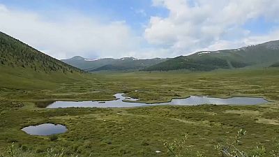 The land on this mountain range in Southern Siberia used to be permanently frozen.