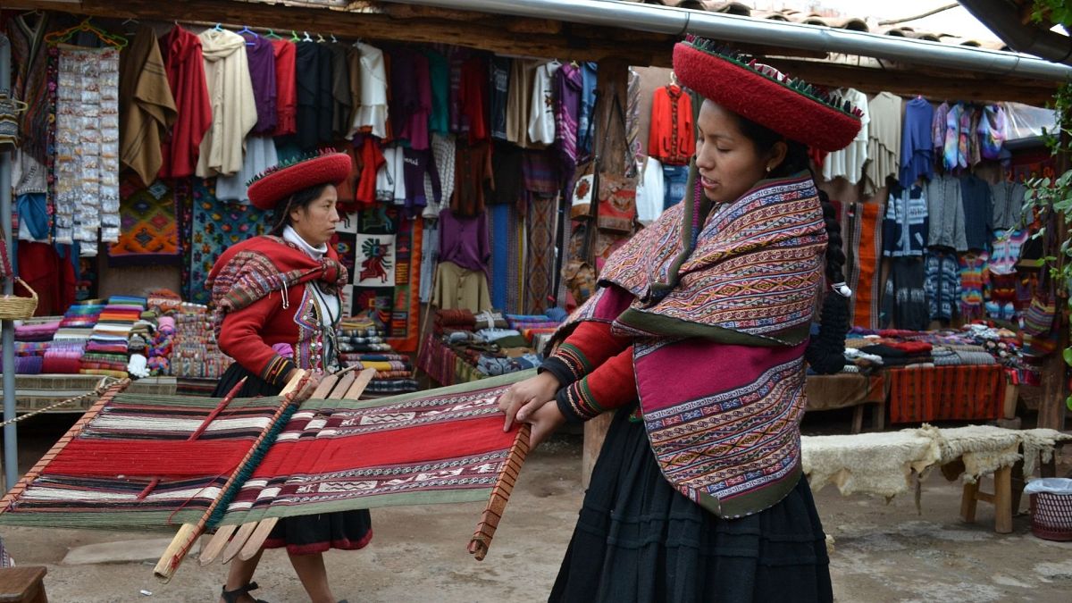 Native Inca women weaving on the streets of Peru's Sacred Valley, a practice that can often be commercialised for the wrong reasons